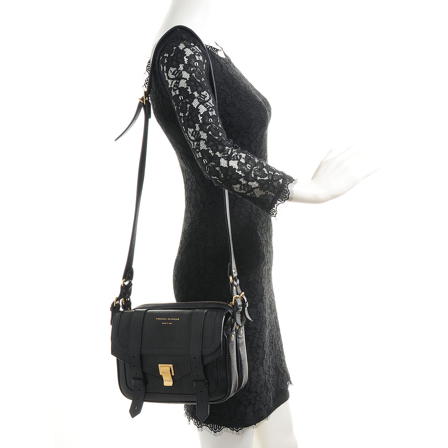 Leather Double Bag Black
