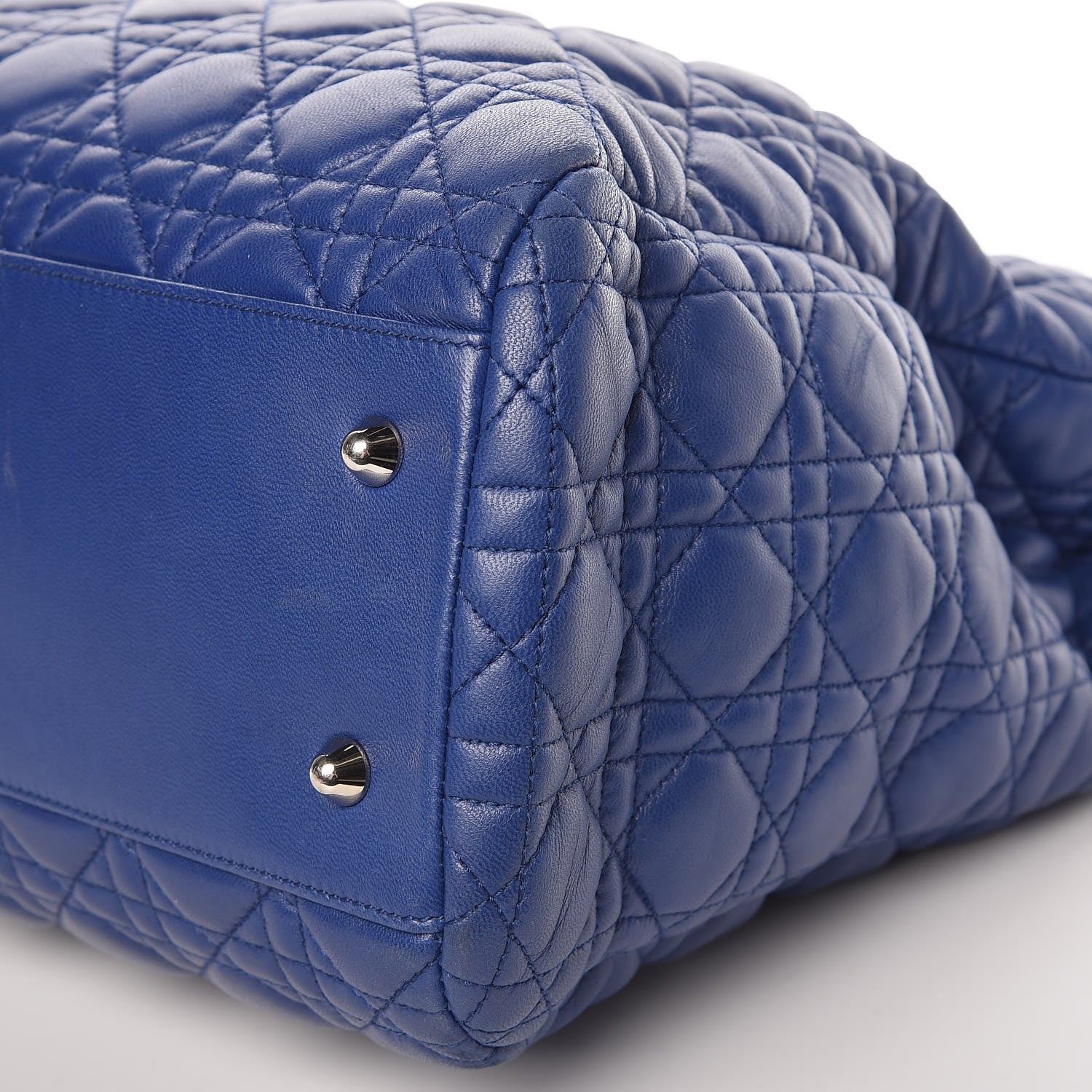 Christian Dior Lambskin Cannage Large Dior Soft Shopping Tote Blue 11 of 11