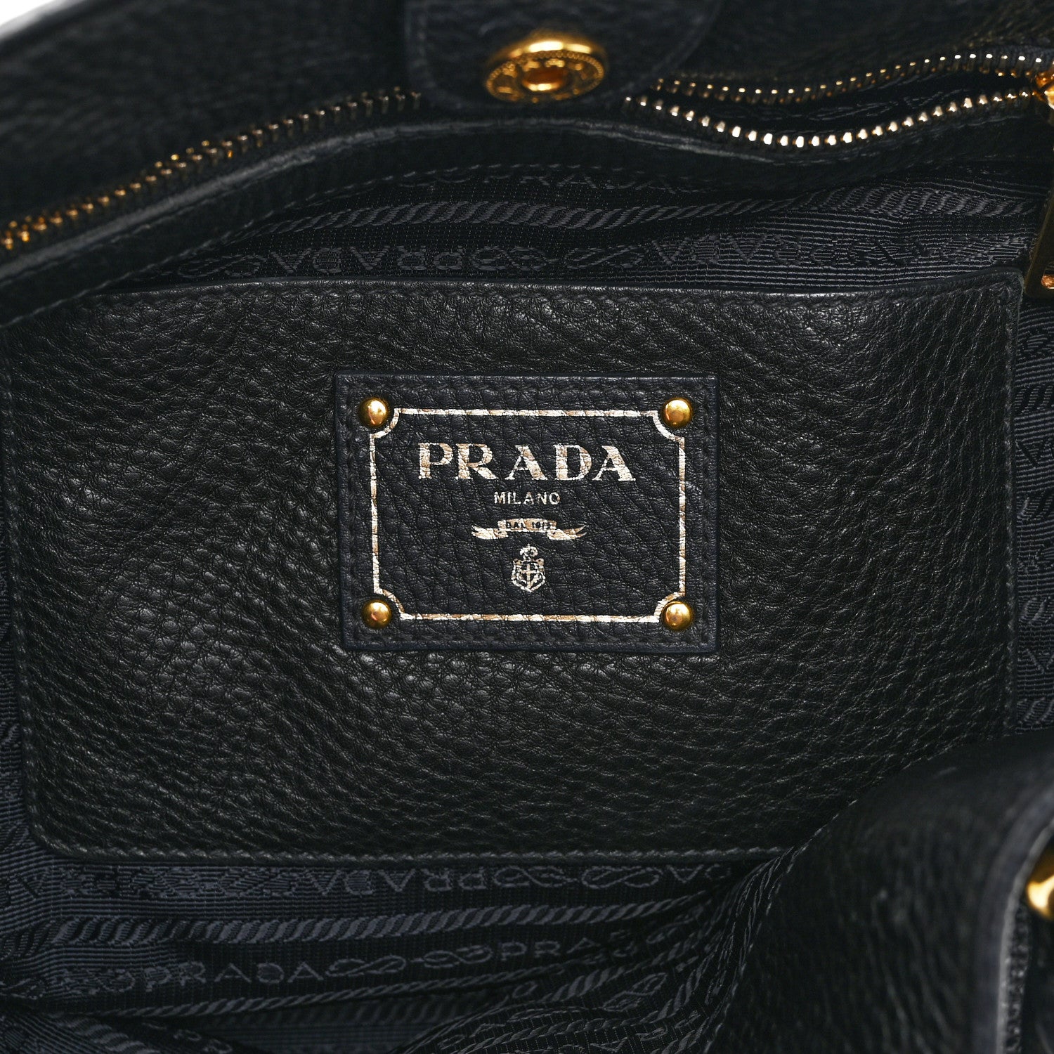 Prada Vitello Daino Tote Black 6 of 11