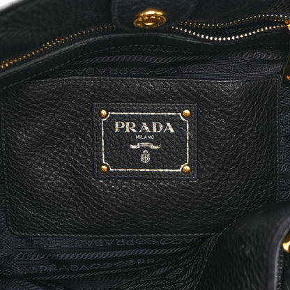 Prada Vitello Daino Tote Black 6 of 11