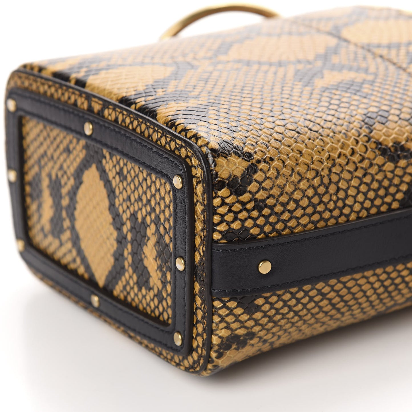 Python Embossed Calfskin Mini Roy Bucket Bag September Sun