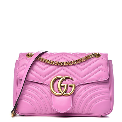 Gucci Calfskin Matelasse Medium GG Marmont Shoulder Bag Candy Mousse 1 of 11