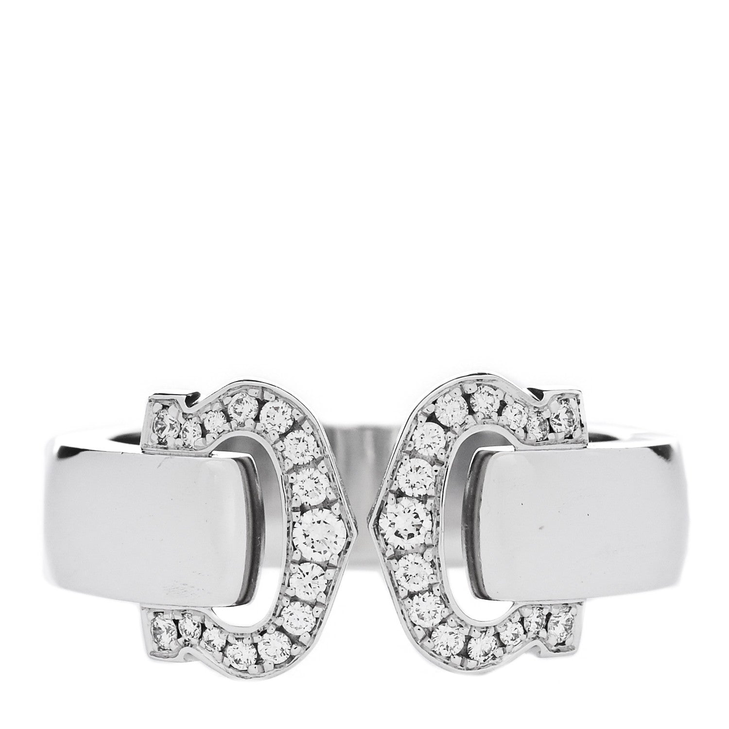 Cartier 18K White Gold Diamond C De Cartier Ring 54 7 1 of 5