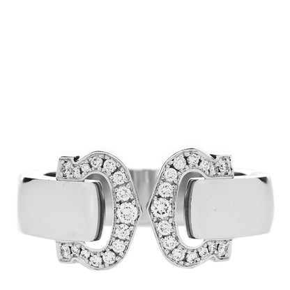 Cartier 18K White Gold Diamond C De Cartier Ring 54 7 1 of 5
