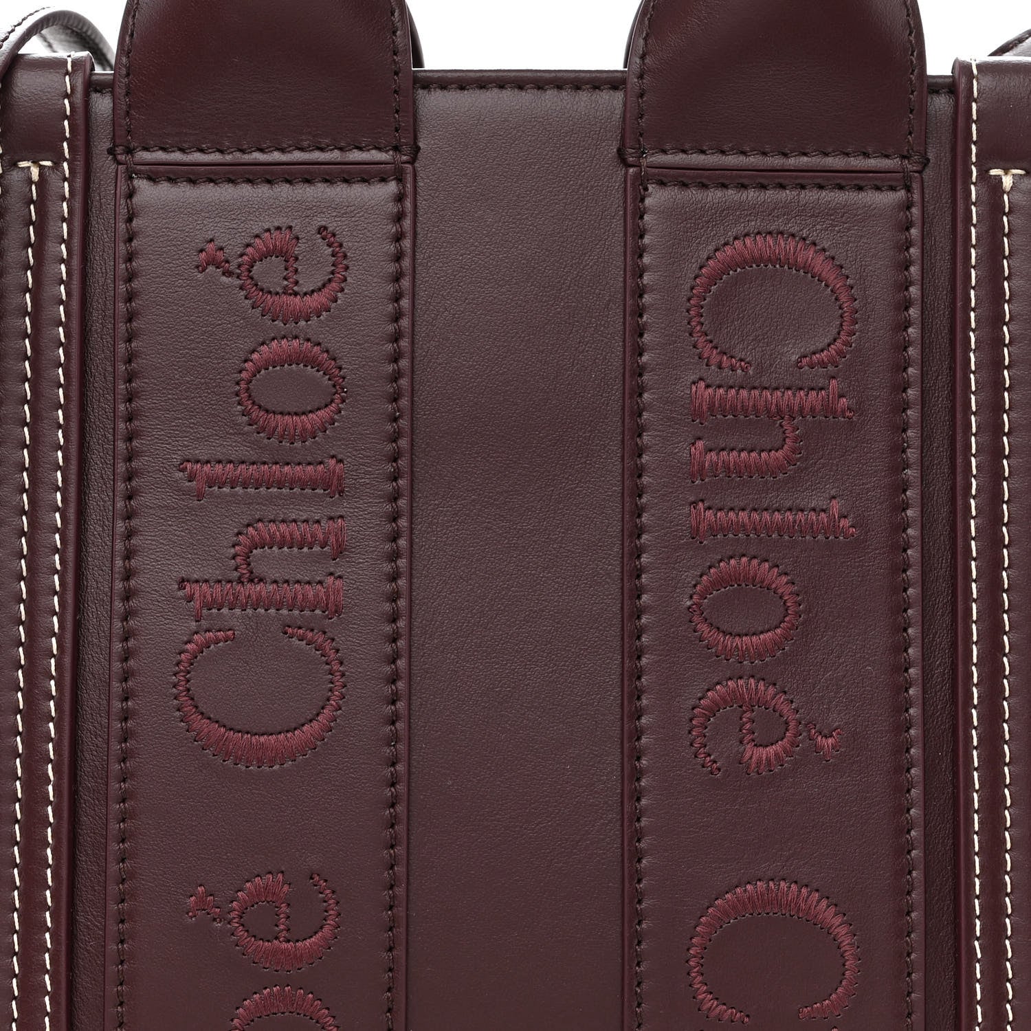 Chloe Calfskin Small Woody Tote Deep Violine 8 of 10