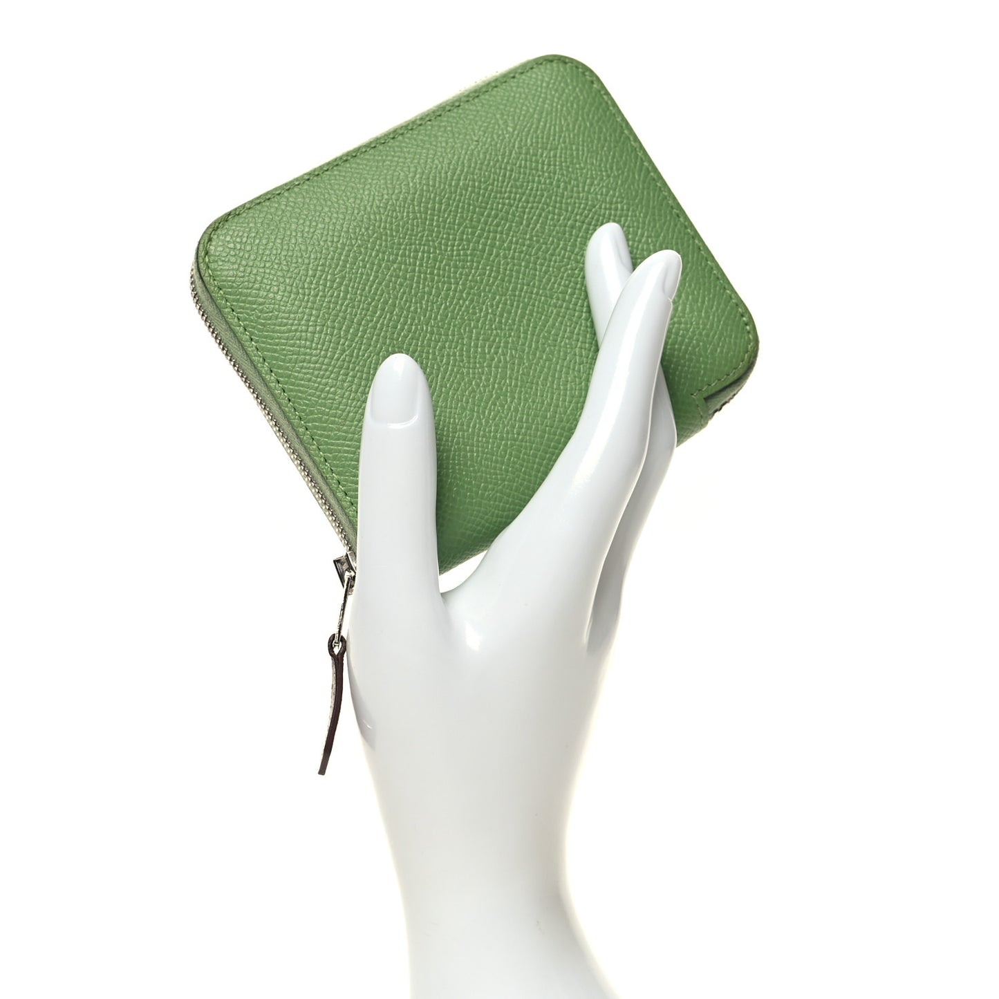 Epsom Silk'In Compact Wallet Vert Criquet