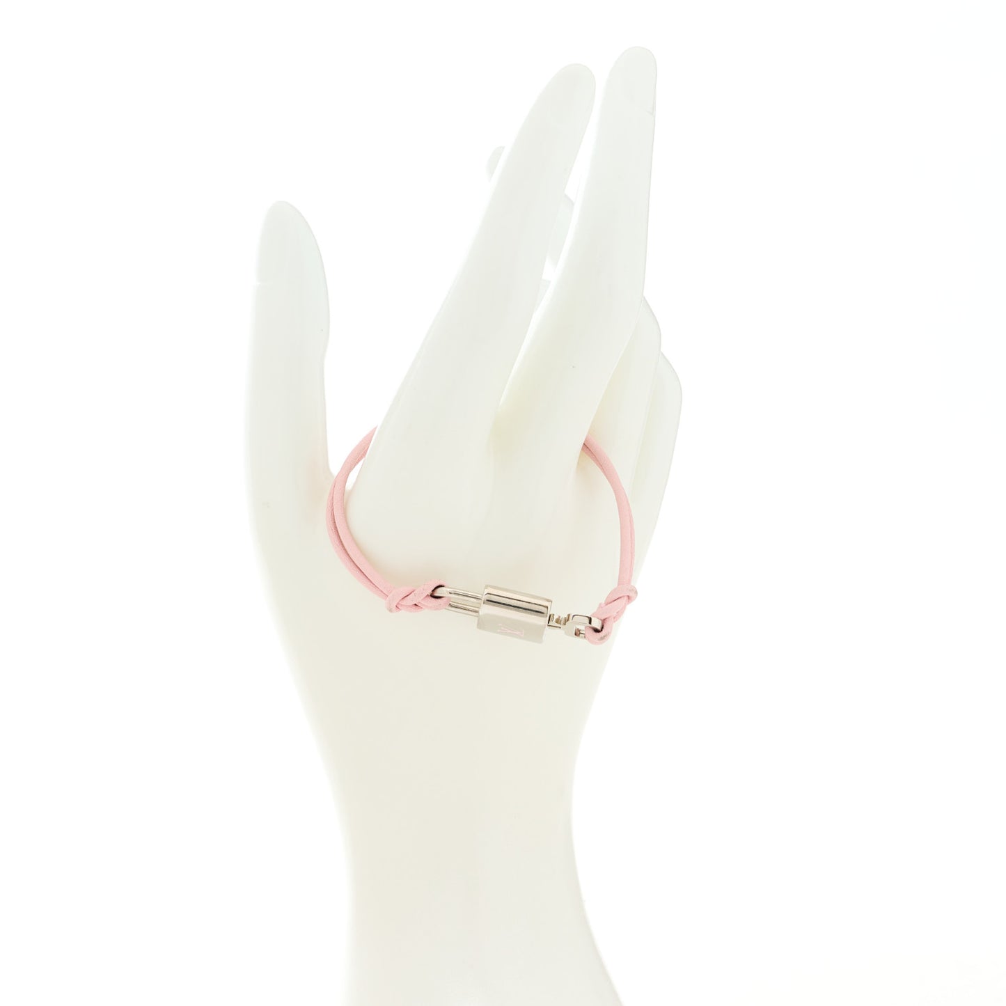 Calfskin LV Padlock Bracelet Pink