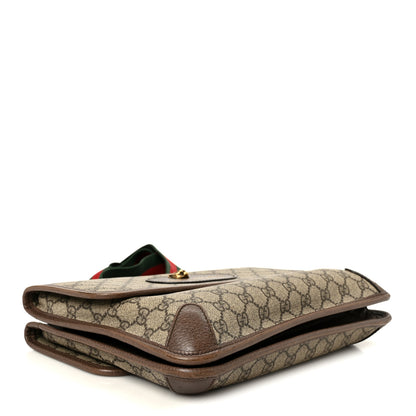 Gucci GG Supreme Monogram Web Small Neo Vintage Double Flap Messenger Bag Beige New Acero 4 of 12
