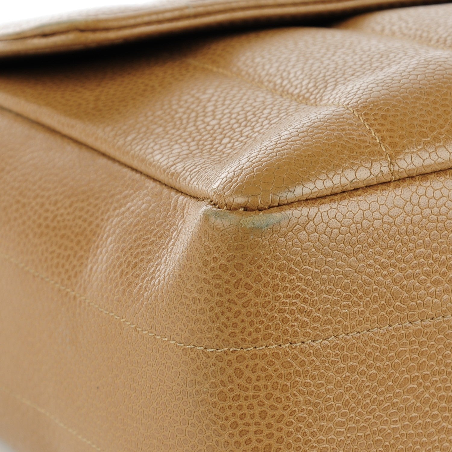 Chanel Caviar Vertical Quilted Jumbo Flap Beige 7 of 13