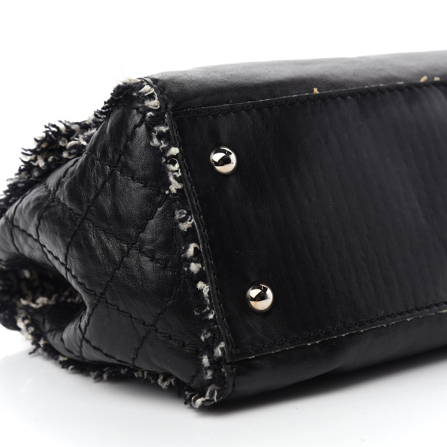 Tweed Calfskin Tweedy Single Flap Black