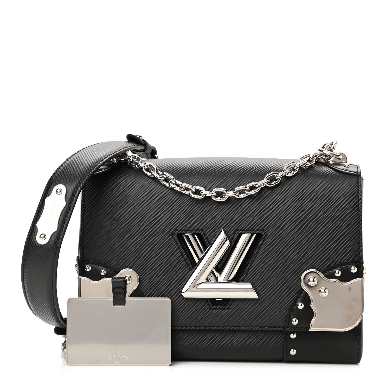 Louis Vuitton Epi Studded Mirror Twist Shoulder Bag MM Black 1 of 10