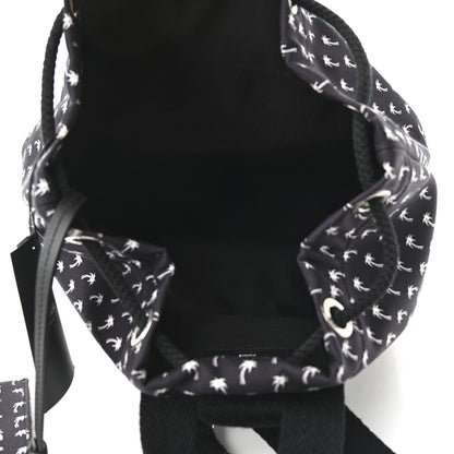 Saint Laurent Canvas Palm Tree Print City Sailor Backpack Black White 6 of 9