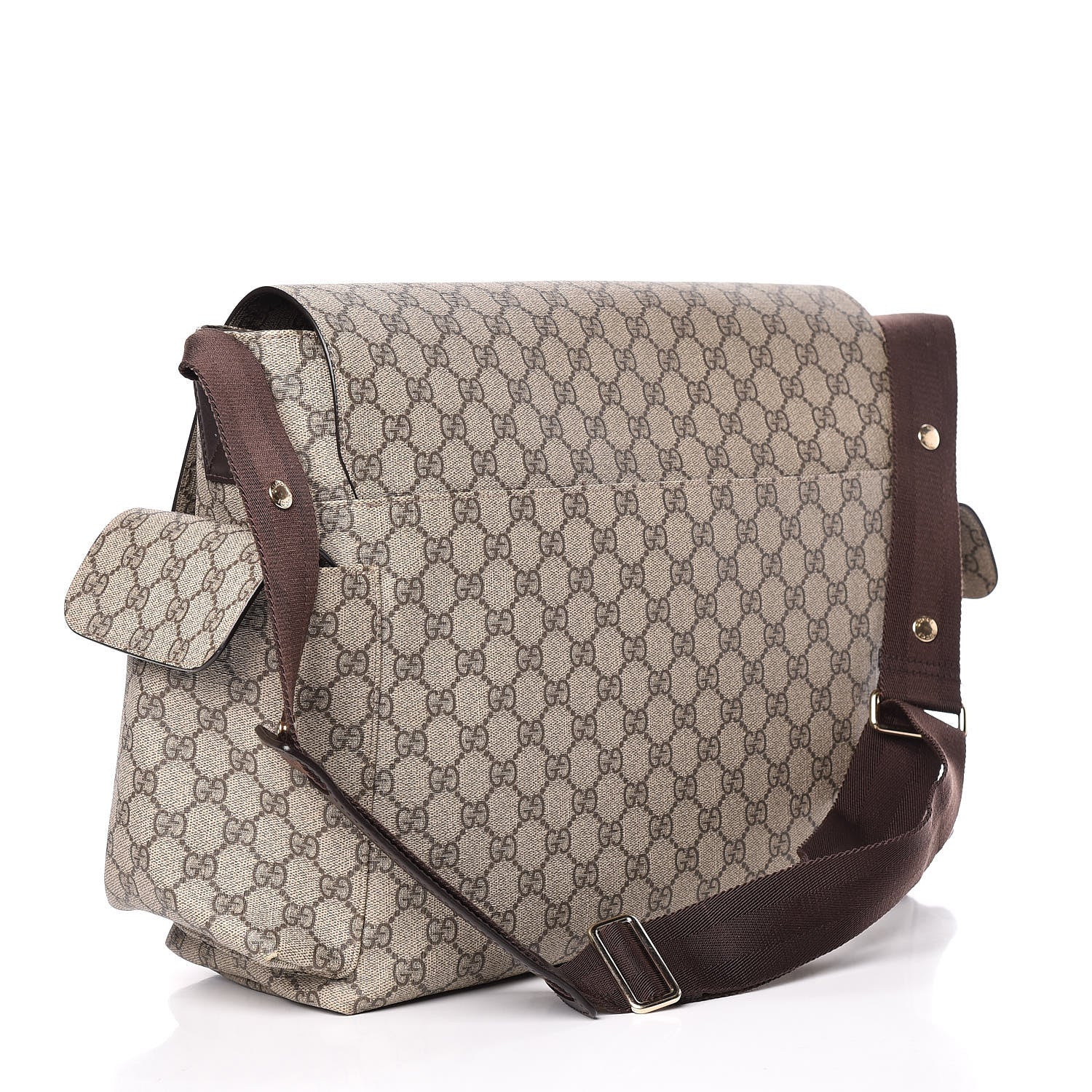 Gucci GG Plus Monogram Messenger Diaper Bag Dark Brown 3 of 13