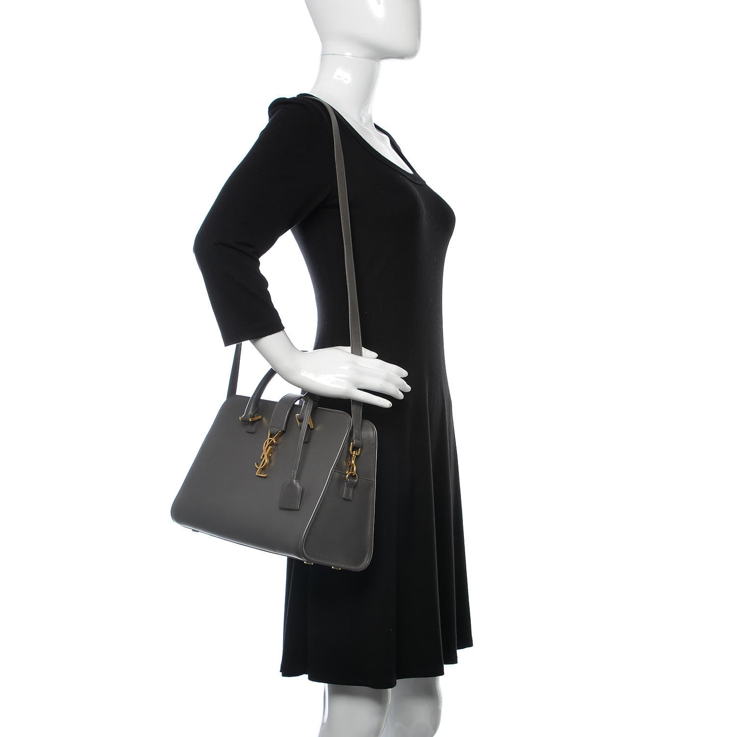 Calfskin Small Monogram Cabas Grey