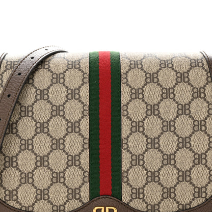 Gucci X BALENCIAGA BB Supreme Monogram Web Small Ophidia Shoulder Bag Beige New Acero 8 of 14