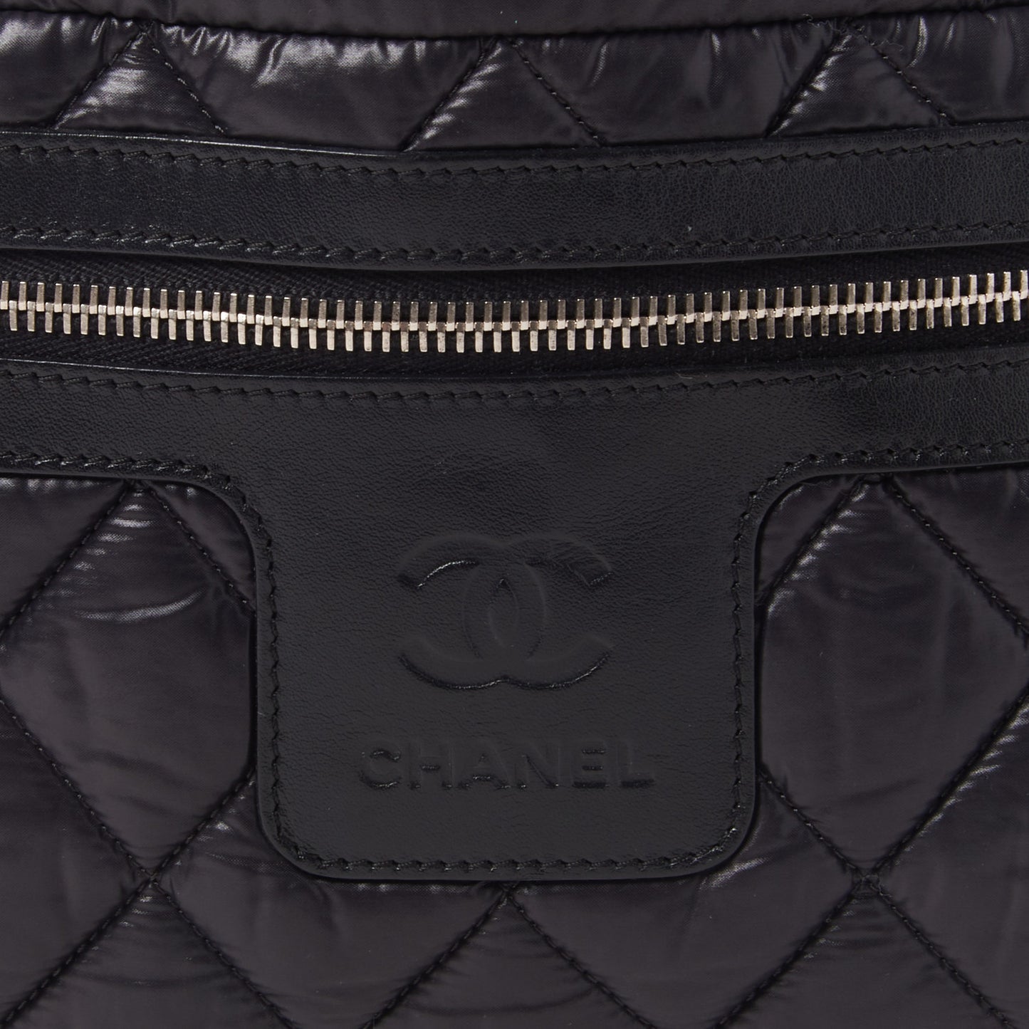 Nylon Quilted Small Coco Cocoon Tote Black