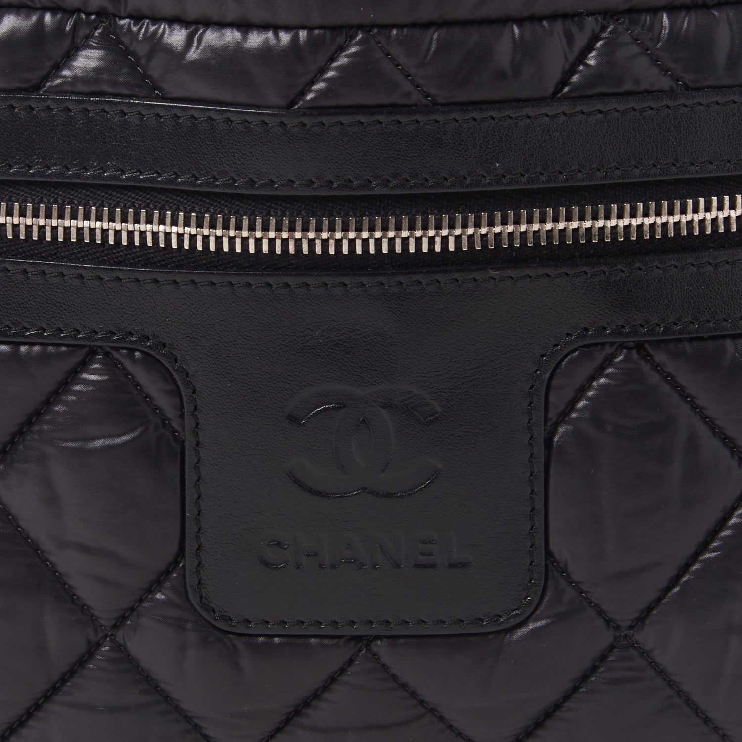 Chanel Nylon Quilted Small Coco Cocoon Tote Black 7 of 9