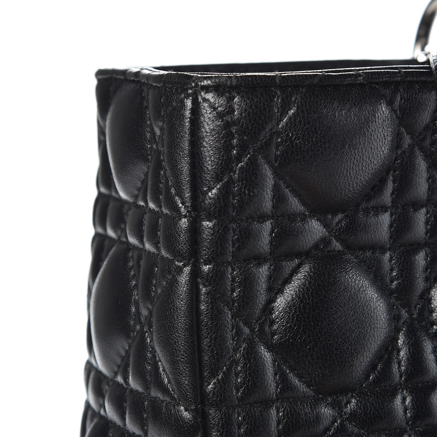 Christian Dior Lambskin Cannage Large Lady Dior Black 15 of 16