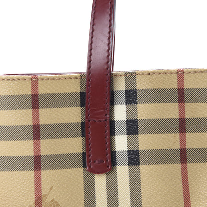 Burberry Haymarket Check Small Tote Red 9 of 13
