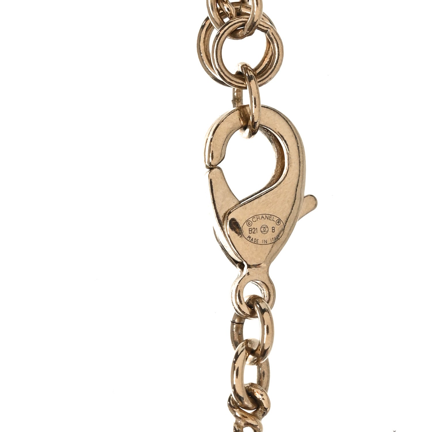 Chanel Crystal CC Pendant Necklace Gold 4 of 4