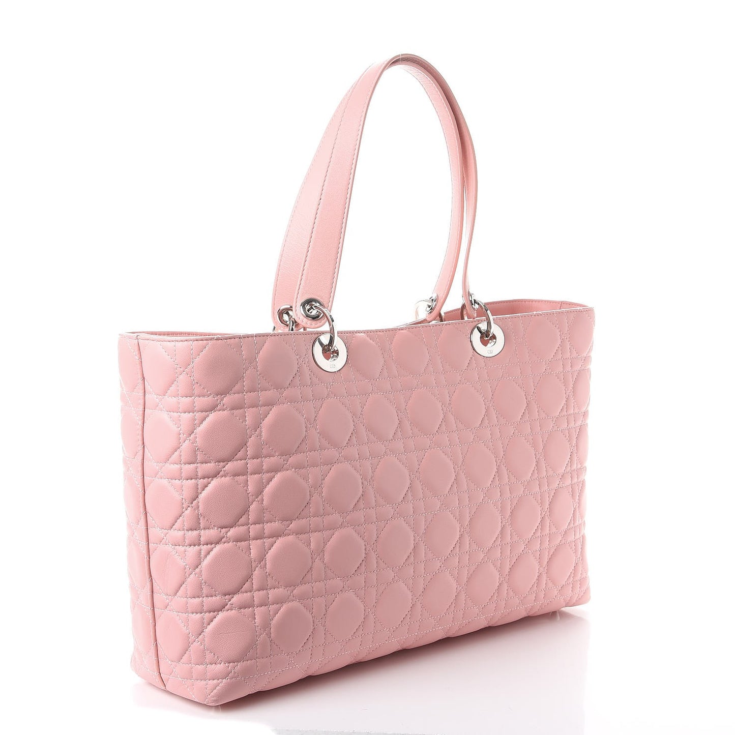 Lambskin Cannage Large Lady Dior Shopper Tote Pink