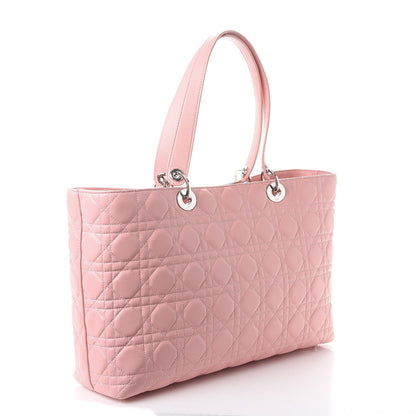 Christian Dior Lambskin Cannage Large Lady Dior Shopper Tote Pink 3 of 8