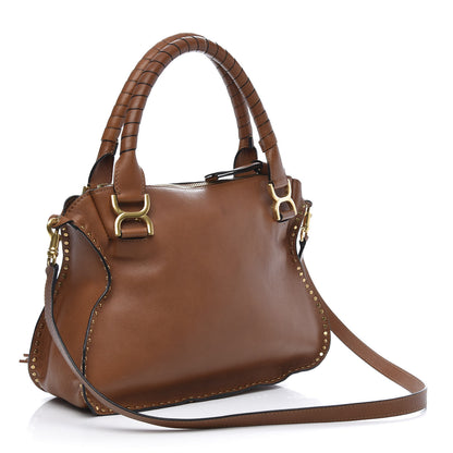 Chloe Calfskin Braided Medium Marcie Satchel Caramel 3 of 16