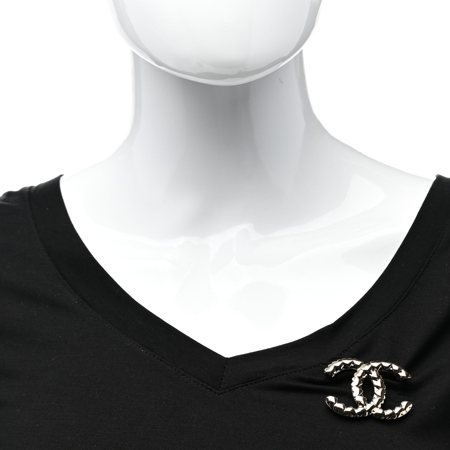 Chanel Metal CC Heart Brooch Gold Silver 2 of 4
