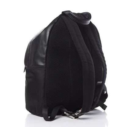 Fendi Nylon Vitello Liberty Vitello Dolce Monster Eyes Rounded Backpack Black Sunflower 4 of 14