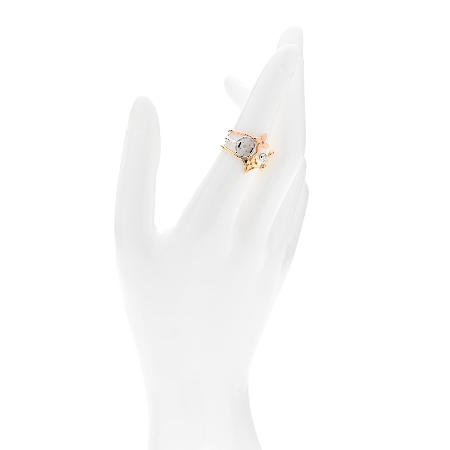 18K Yellow Pink White Gold Diamond Idylle Blossom Ring 3 Set 54 6.75