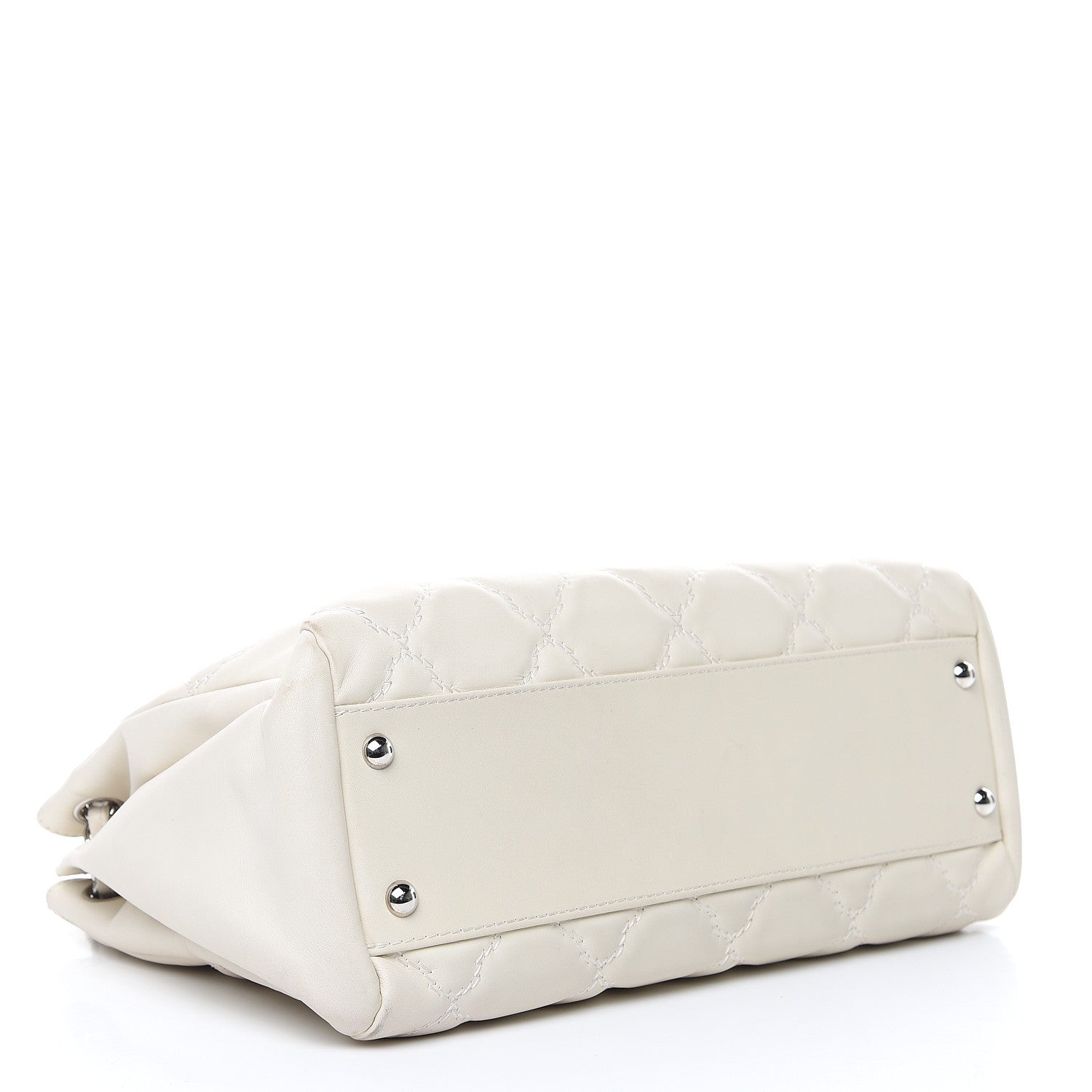 Chanel Calfskin Double Stitch Large Hamptons Flap Bag White 4 of 20
