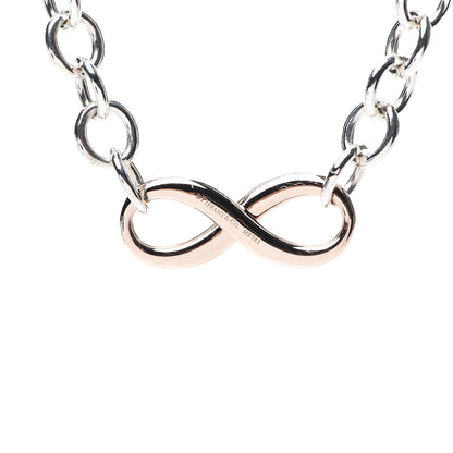 Tiffany Sterling Silver Rubedo Infinity Link Necklace 4 of 5
