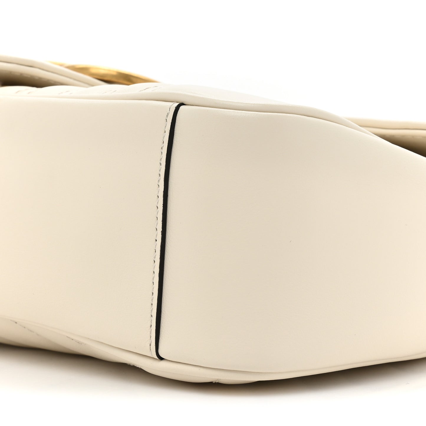 Calfskin Matelasse Small GG Marmont Shoulder Bag White