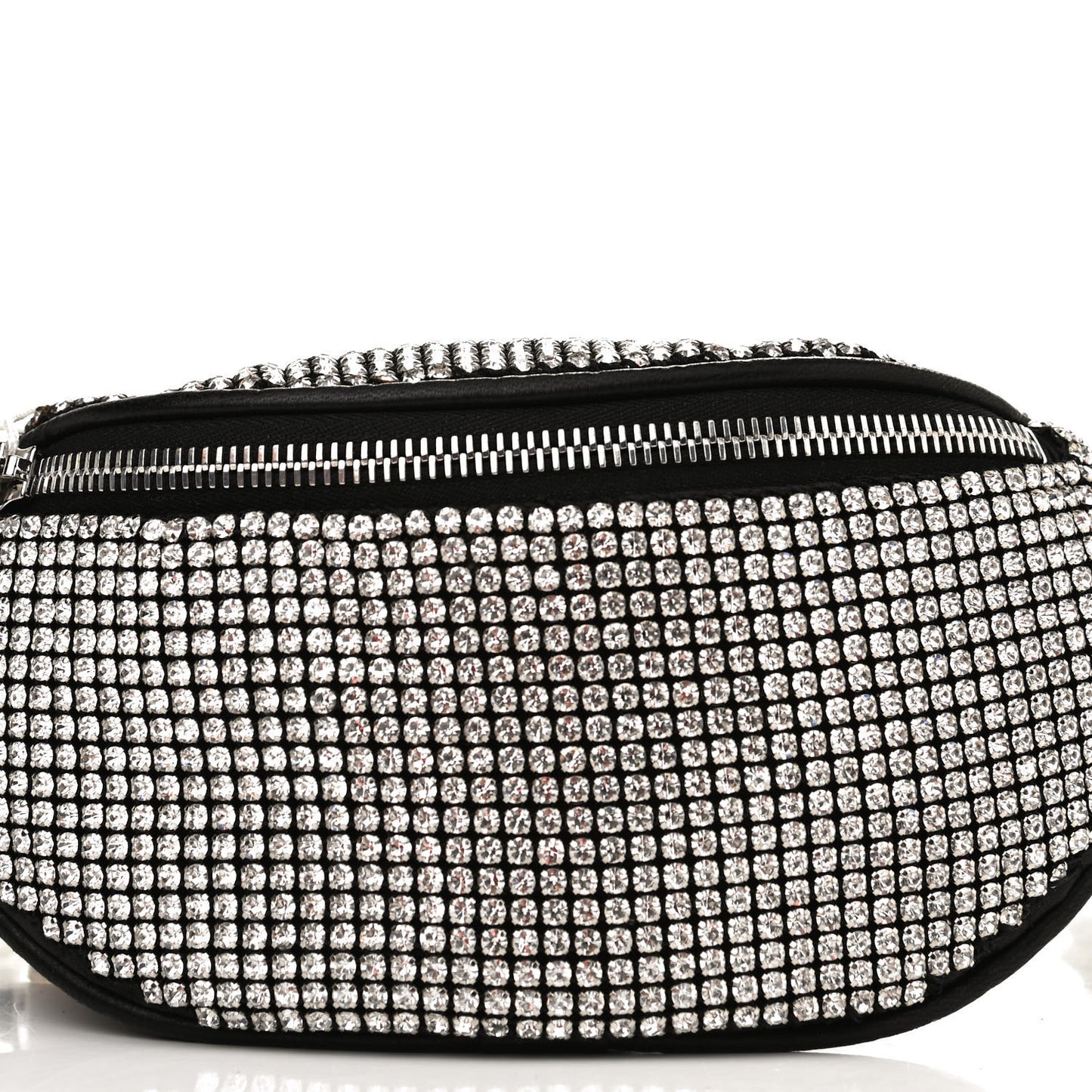 Rhinestone Mesh Mini Attica Belt Bag Black