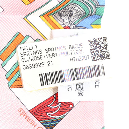 Hermes Silk Springs Springs Twilly Rose Vert Multicolor 2 of 4
