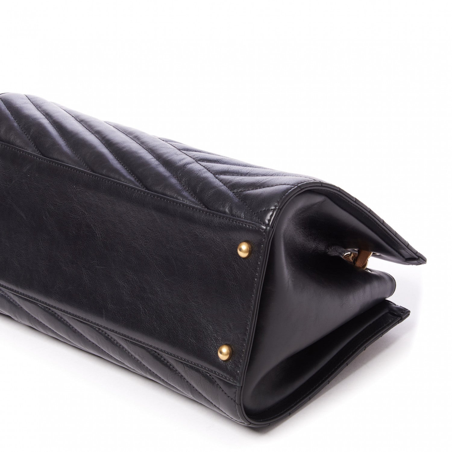 Chanel Calfskin Chevron Quilted Gabrielle Tote Black 6 of 9
