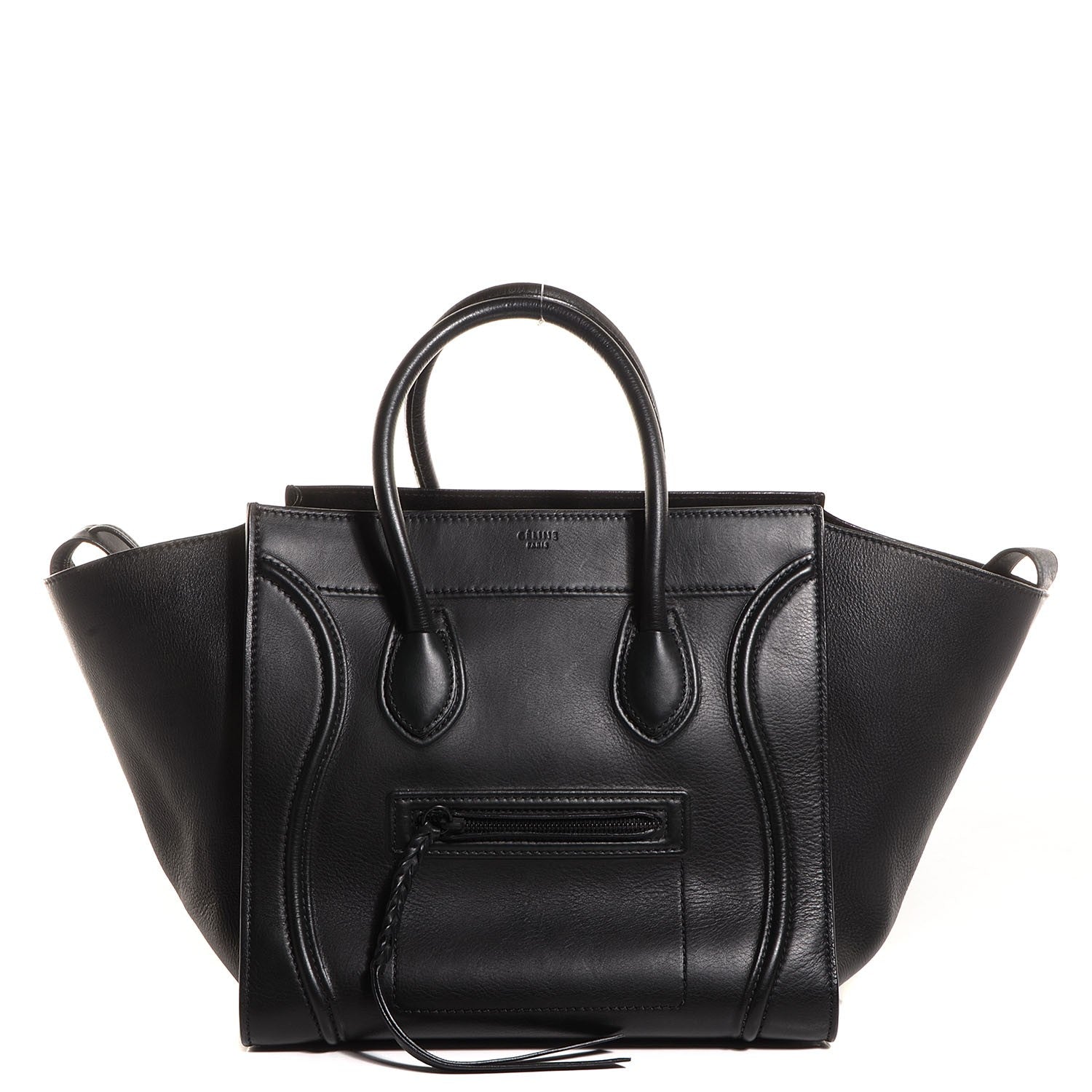 Celine Supple Calfskin Medium Phantom Luggage Black 1 of 9