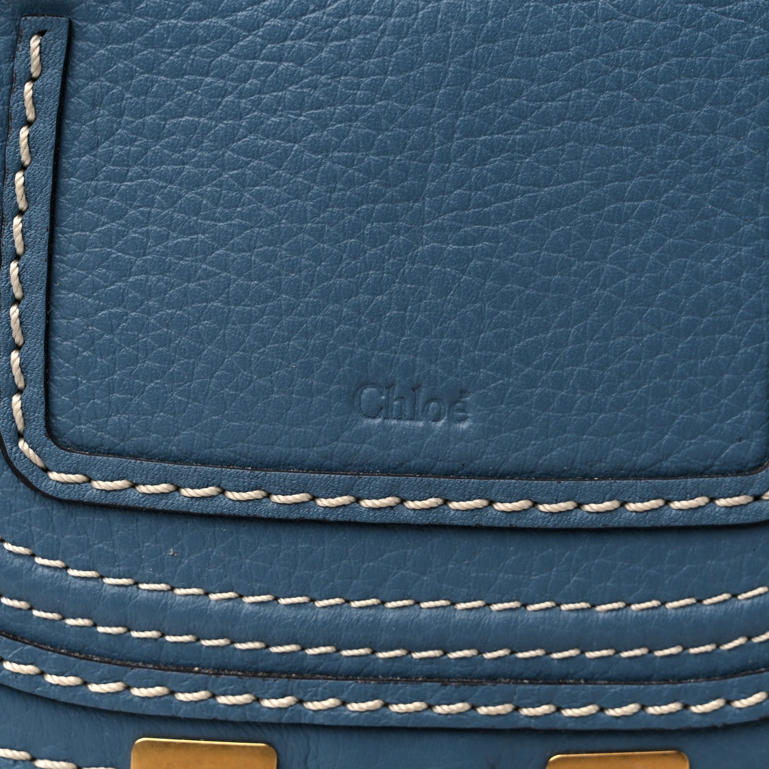 Chloe Raffia Small Grain Calfskin Mini Marcie Basket Mirage Blue 5 of 11