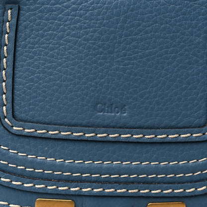 Chloe Raffia Small Grain Calfskin Mini Marcie Basket Mirage Blue 5 of 11