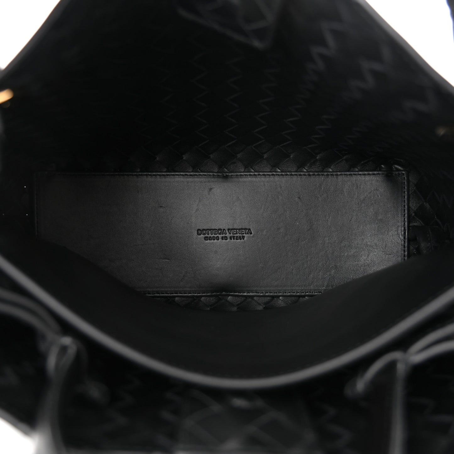Nappa Intrecciato Medium Andiamo Shoulder Bag Black