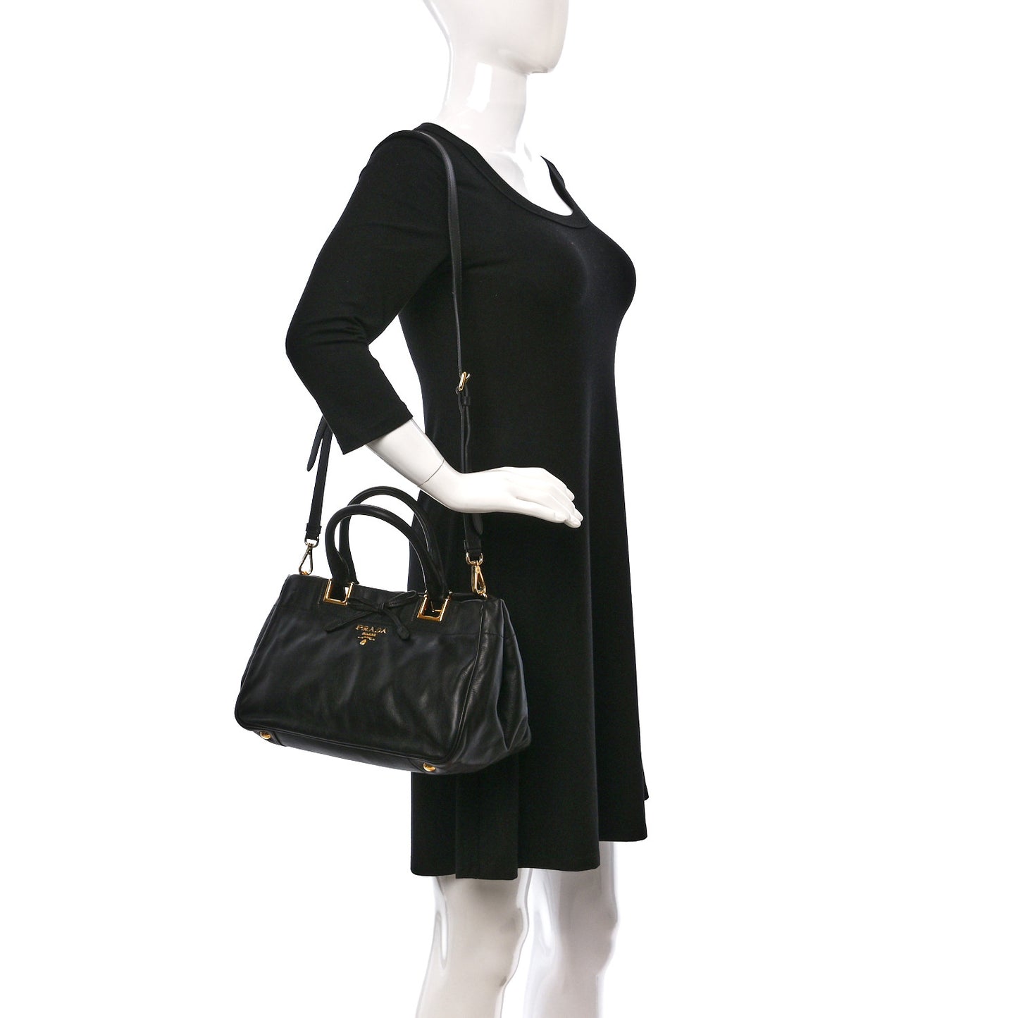 Soft Calf Bow Tote Black