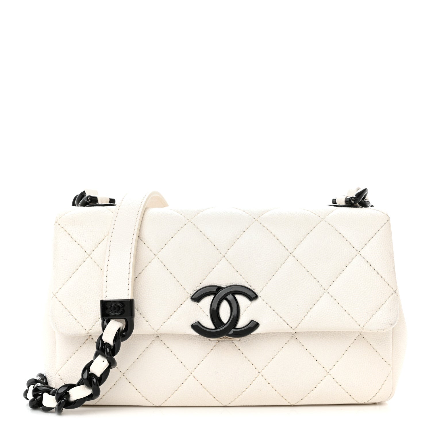 Chanel Caviar Quilted My Everything Small Flap White Black 1 of 12