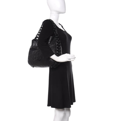 Chanel Calfskin Modern Chain Rhodoid Hobo Black 2 of 11