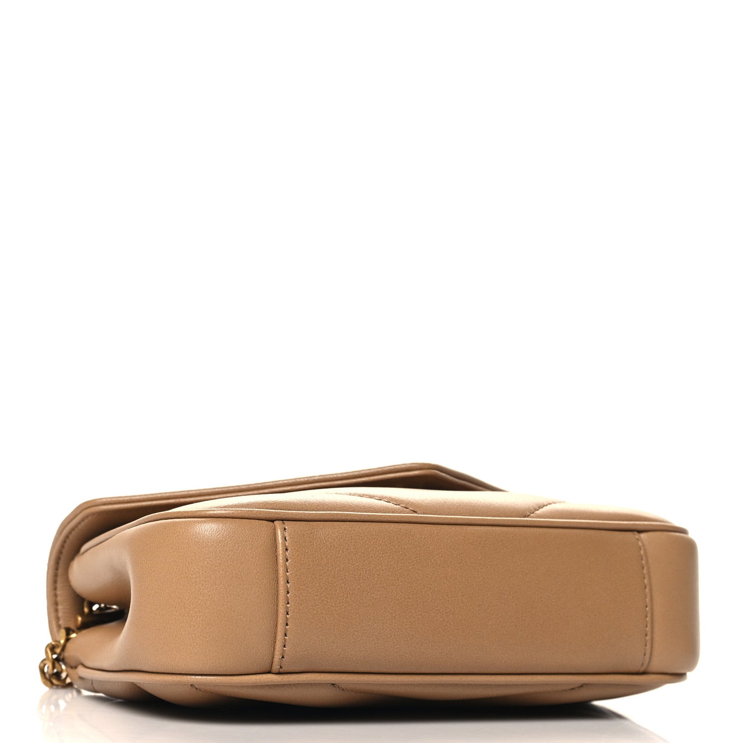Lambskin Chevron Quilted Mini Loulou Natural Tan