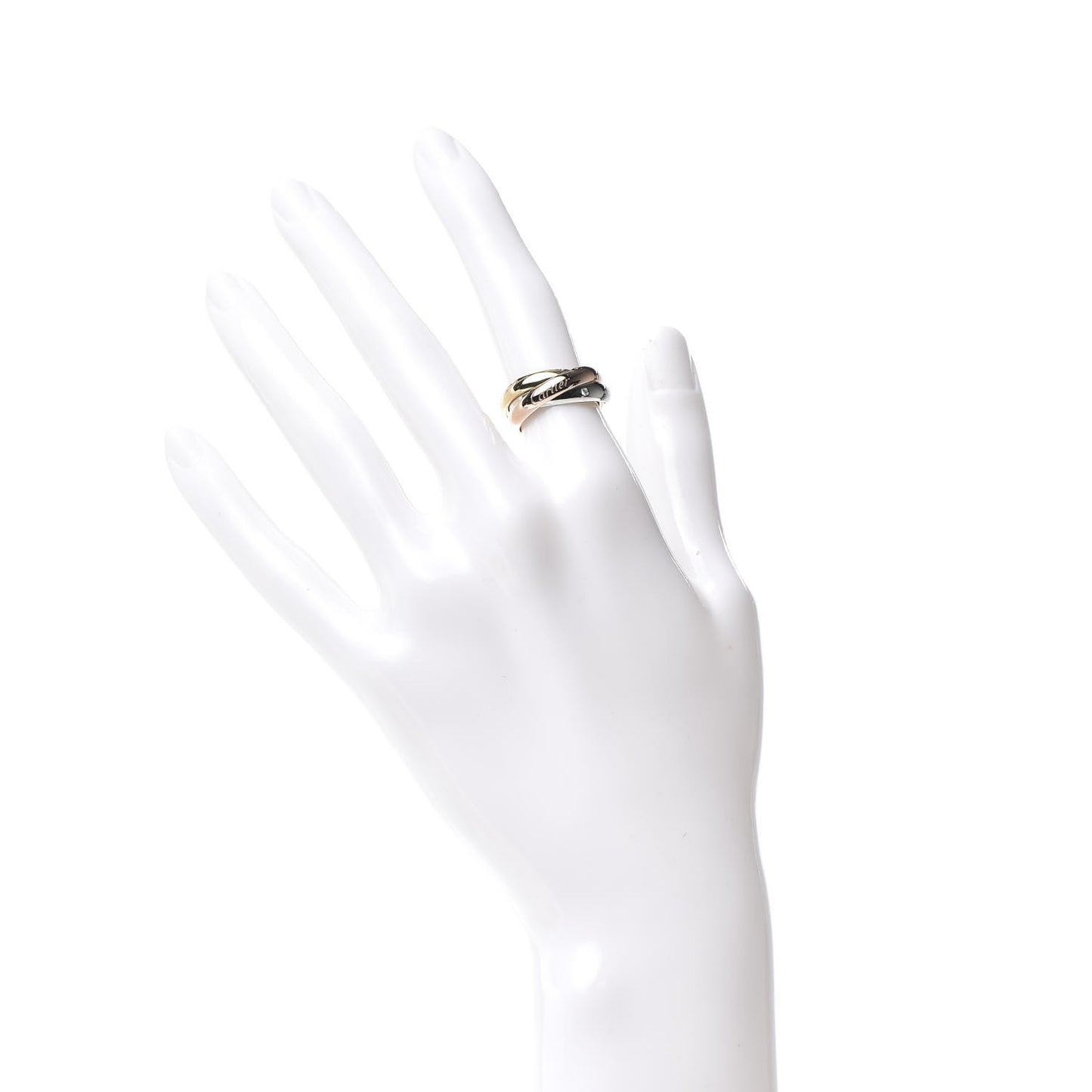 18K Pink Yellow White Gold Diamond Trinity Ring 48 4.5
