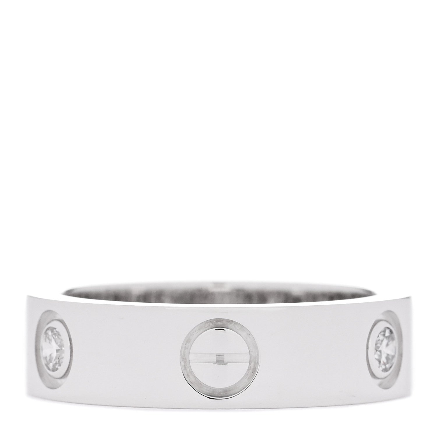 Cartier 18K White Gold 3 Diamond 5.5mm LOVE Ring 53 6.25 3 of 5