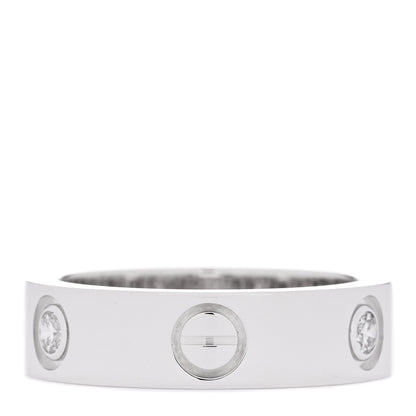 Cartier 18K White Gold 3 Diamond 5.5mm LOVE Ring 53 6.25 3 of 5