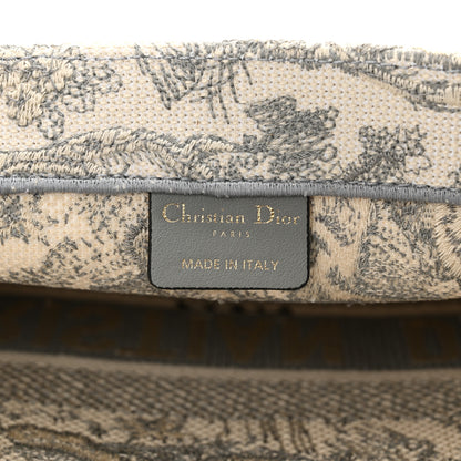 Christian Dior Canvas Embroidered Medium Dioriviera Toile De Jouy Book Tote Gray 6 of 11