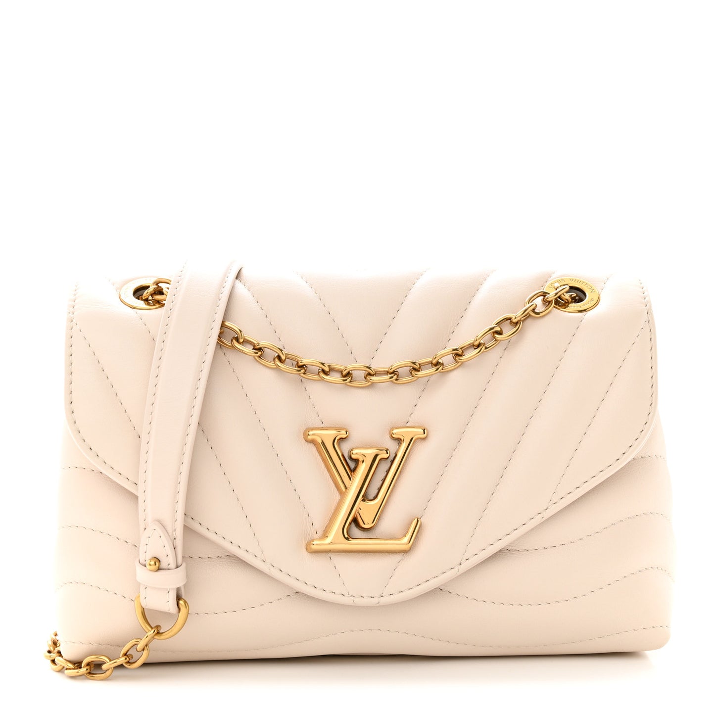 Calfskin LV New Wave Chain Bag Ivory