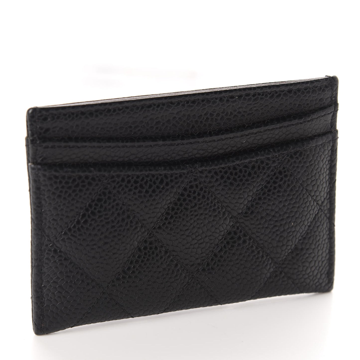 Caviar Quilted Card Holder Black